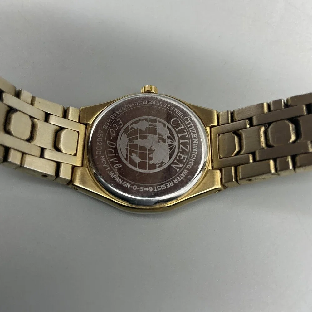 Citizen Eco-Drive Womens Watch 24mm Gold Tone E010-S008646 MOP Crystals 6